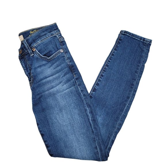 7 for all mankind the ankle skinny denim blue jeans high rise size 26 - Picture 3 of 7